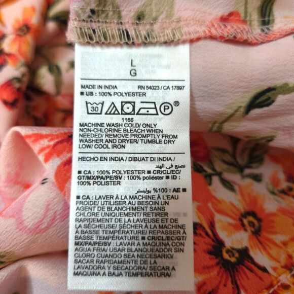 Old Navy Red & Pink Romantic Ruffled Blouse with Peter Pan Collar Large NWT - Picture 13 of 15